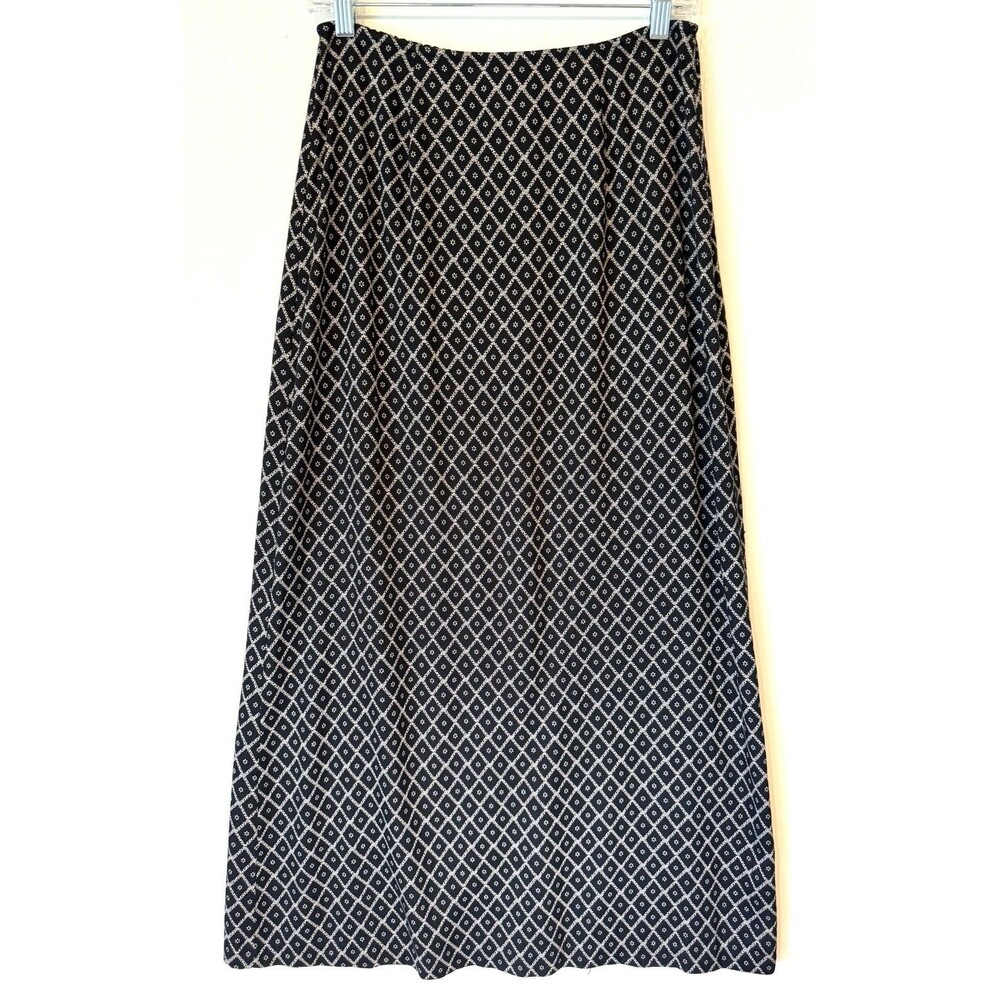 VTG Campagnie Internationale Express Maxi Skirt 5/6 Black Floral Y2K 90s
